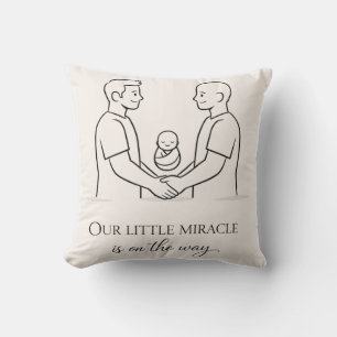 Two dads expecting baby-Celebrating LGBTQ Throw Pillow