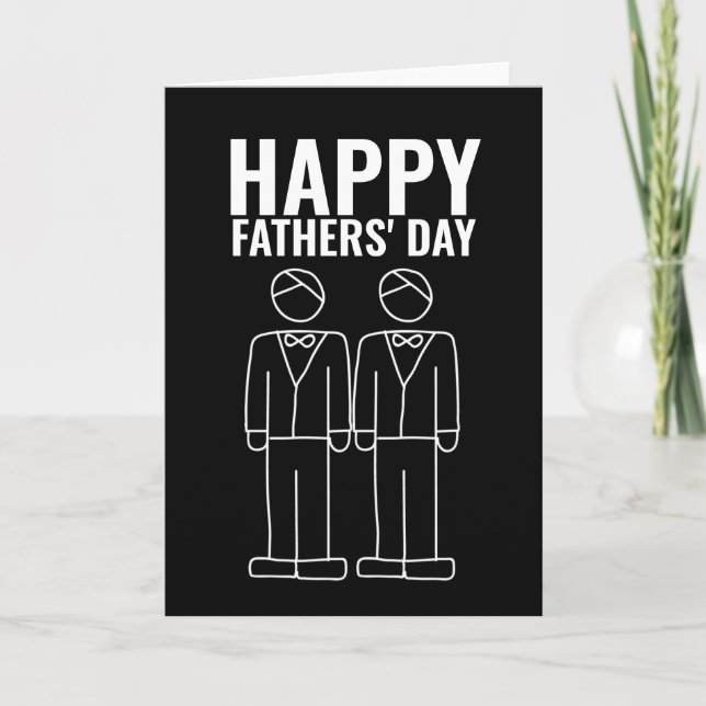 Two Dads Happy Gay Fathers Day Card (Front)