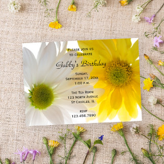 Two Daisies Birthday Party Invitation