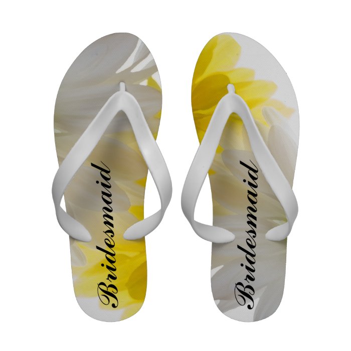 Two Daisies Bridesmaid Wedding Flip Flops