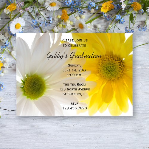 Two Daisies Graduation Party Invitation