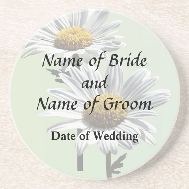 Two Daisies in Sunshine Wedding Products Coaster (Front)