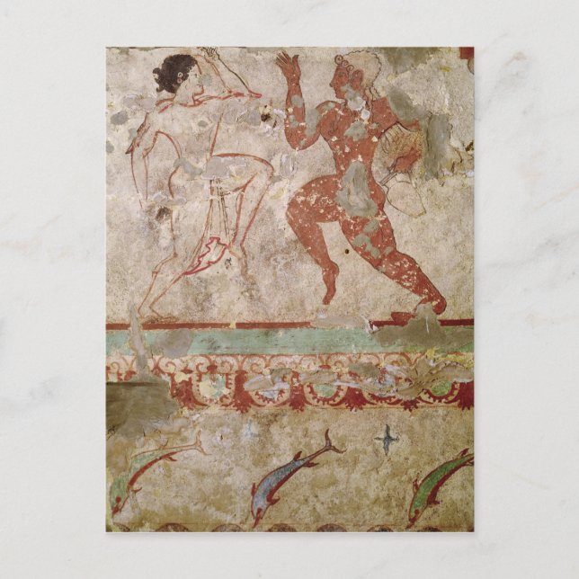 Two Dancers and Dolphins Postcard (Front)