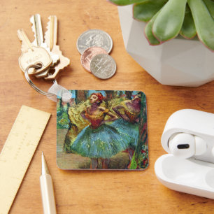 Two Dancers by Edgar Degas, Vintage Ballet Art Keychain