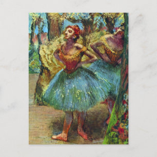 Two Dancers by Edgar Degas, Vintage Ballet Art Postcard