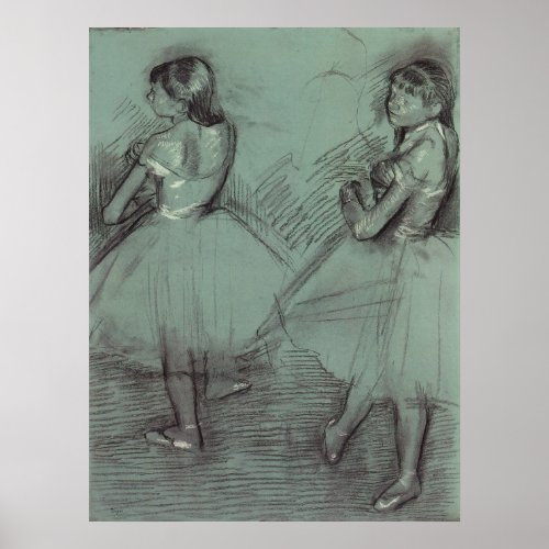 Two Dancers by Edgar Degas Vintage Ballet Art Poster