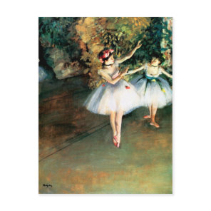 Two Dancers on a Stage by Degas Postcard