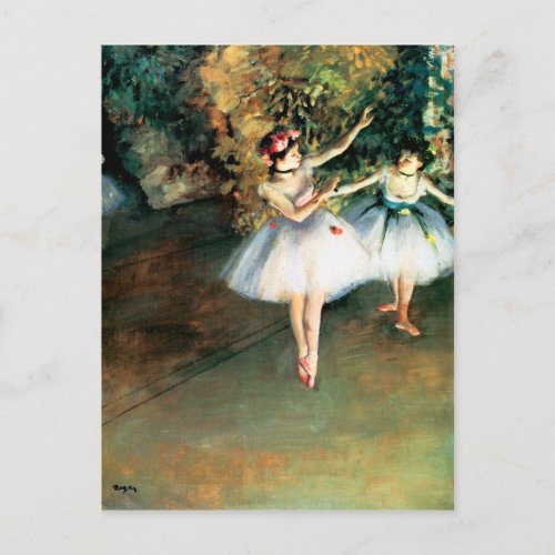 Two Dancers on a Stage by Degas Postcard