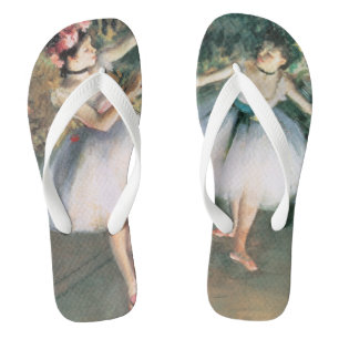 Two Dancers on a Stage by Edgar Degas, Vintage Art Flip Flops