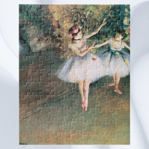 Two Dancers on a Stage by Edgar Degas Vintage Art Jigsaw Puzzle