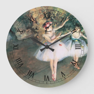Two Dancers on a Stage by Edgar Degas, Vintage Art Large Clock