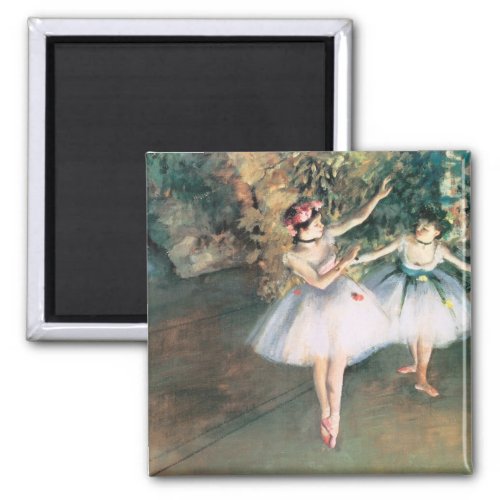 Two Dancers on a Stage by Edgar Degas Vintage Art Magnet