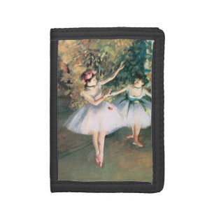 Two Dancers on a Stage by Edgar Degas, Vintage Art Trifold Wallet