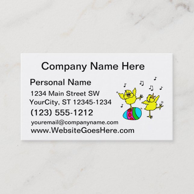 two dancing chick and easter egg.png business card (Front)