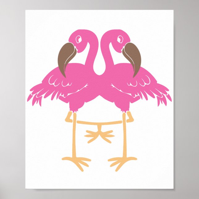 Two dancing flamingos poster (Front)