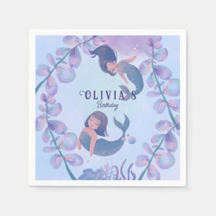 Two dancing mermaid  napkins