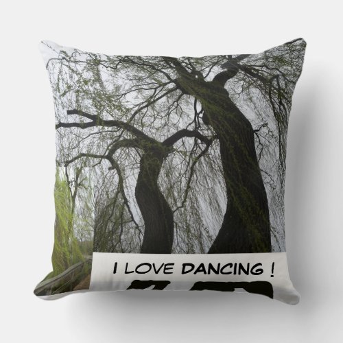 Two Dancing Willow Trees Throw Pillow