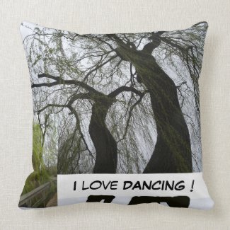 Two 'Dancing' Willow Trees Throw Pillow