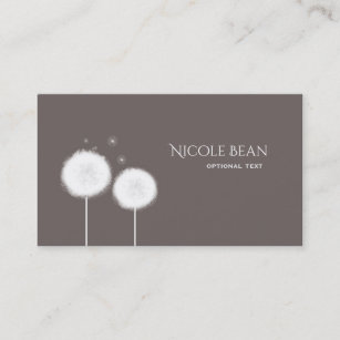 Two Dandelions Taupe Rustic Business Card