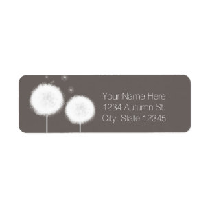 Two Dandelions Taupe Rustic Wedding Invitation Label