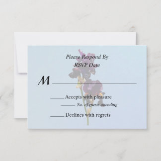 Two Dark Purple Irises Wedding Supplies RSVP Card