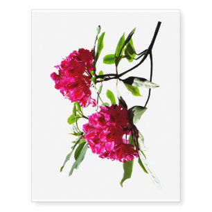 Two Dark Red Rhododendrons Temporary Tattoos