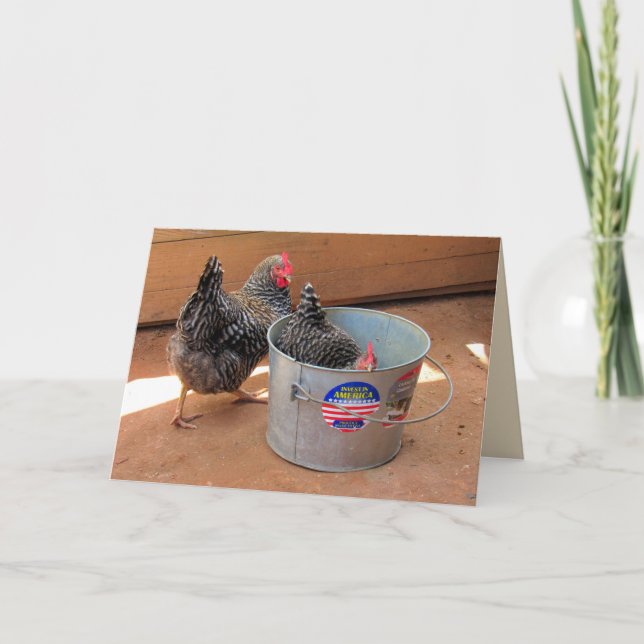 Two Darn Cute Chickens Card (Front)