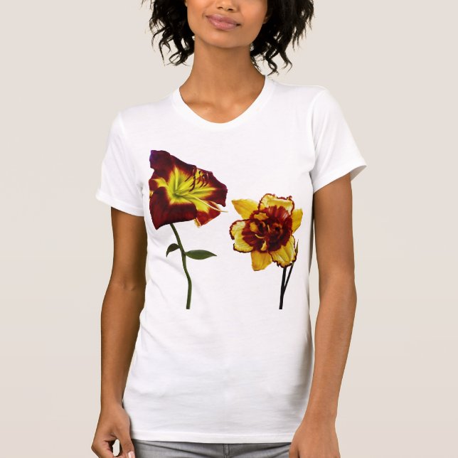 Two Daylilies having a Chat T-Shirt (Front)
