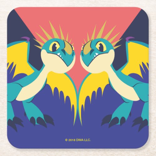 Two Deadly Nader Dragons Square Paper Coaster