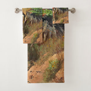 Two Deer And Cute Fawn In The Forest Bath Towel Set