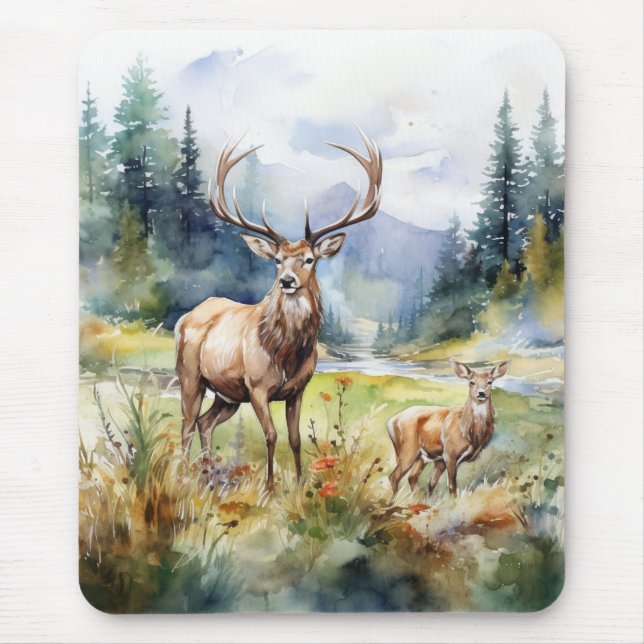 Two Deer Mouse Pad (Front)