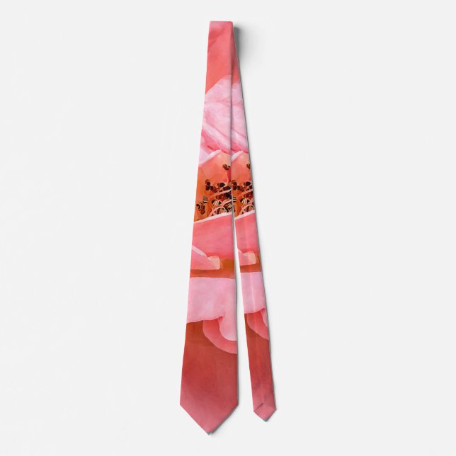 Two Delicate Pink Roses Neck Tie (Front)