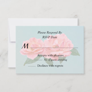 Two Delicate Pink Roses RSVP Card