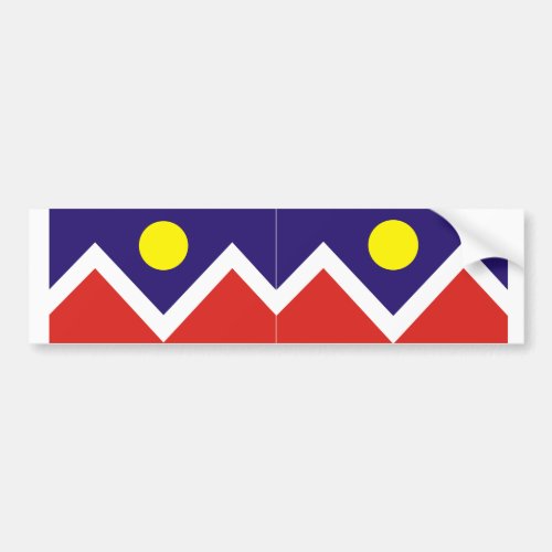 TWO Denver Colorado Flag Bumper Sticker