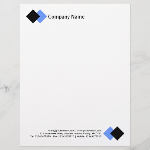Two Diamonds _ Black and Baby Blue Letterhead