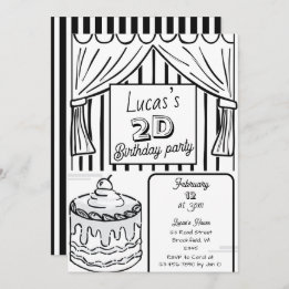 Two Dimensional Comic Style Birthday Invitation