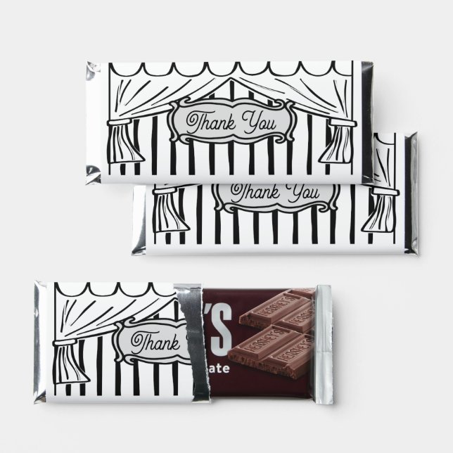 Two Dimensional Comic Style  Hershey Bar Favors (Front)