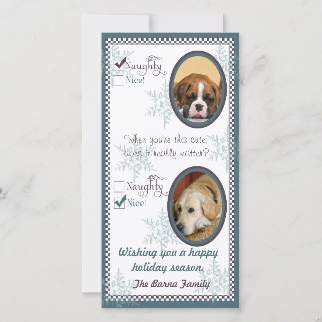 Two dog Christmas Card template (Front)