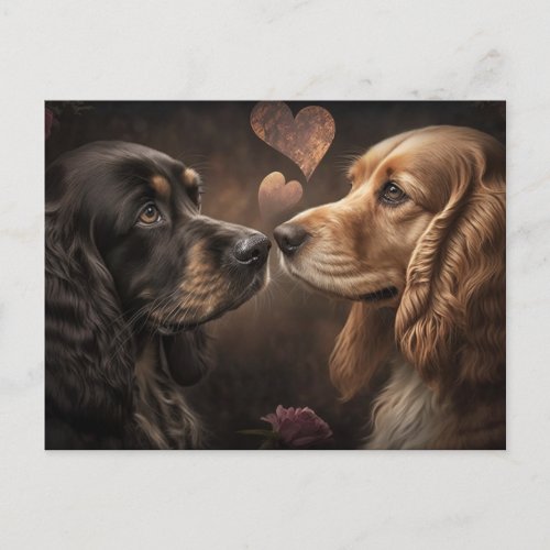 Two Dog Lovers ValentineAnniversary Postcard
