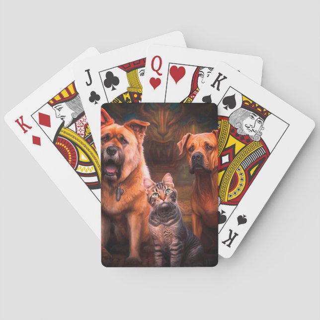 Two Dogs and A Cat Poker Cards (Back)