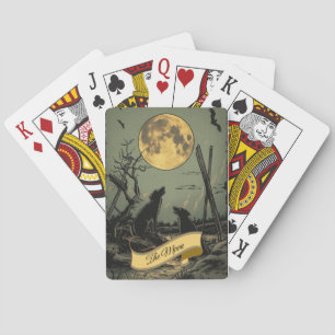 Two Dogs and the Moon Poker Cards