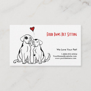 Two Dogs Pet Sitting Business Card