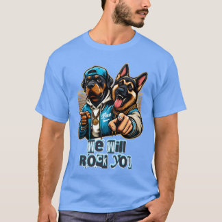 two dogs rocking tee design girl
