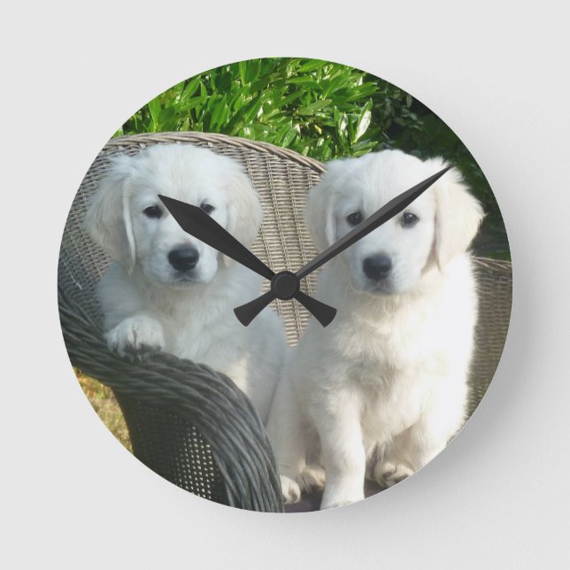 Two Dogs Round Clock (Front)