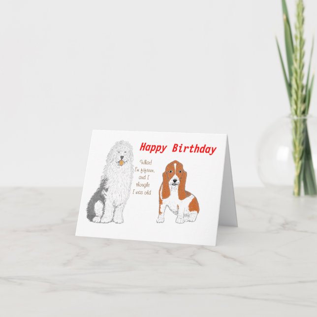 Two dogs wishing you Happy Birthday Card (Front)