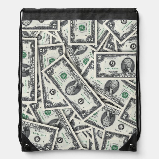 Two Dollar Bill Drawstring Bag (Front)