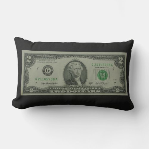 Two Dollar Bill Throw Pillow