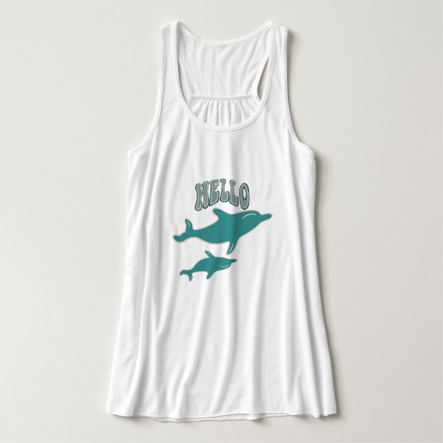 two dolphins are swimming tank top (Design Front)