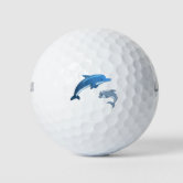 Happy Dolphin Jumping from the Ocean Golf Balls