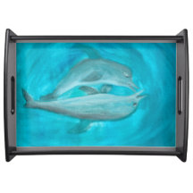 Two Dolphins Playing Wild and Free in the Ocean 